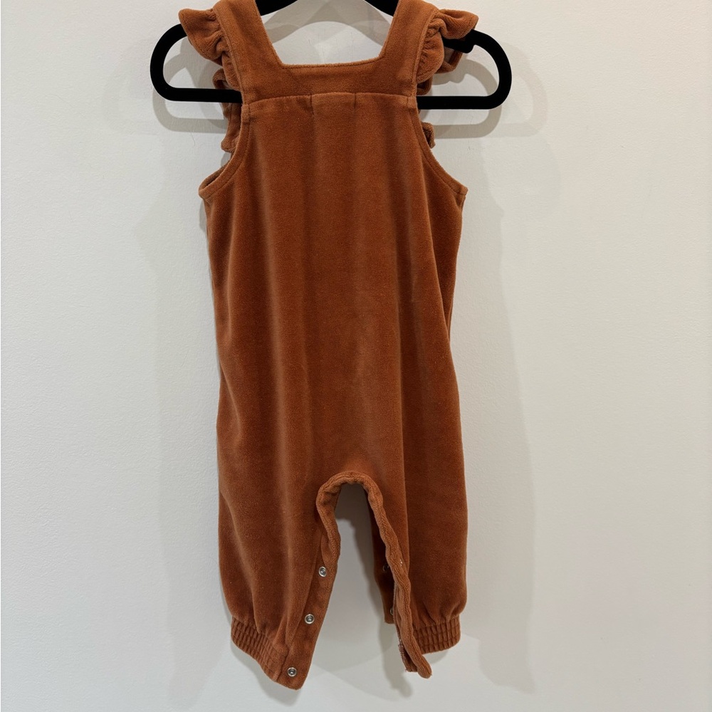 Angel Dear Velour Ruffle Overalls - Picture 2 of 4